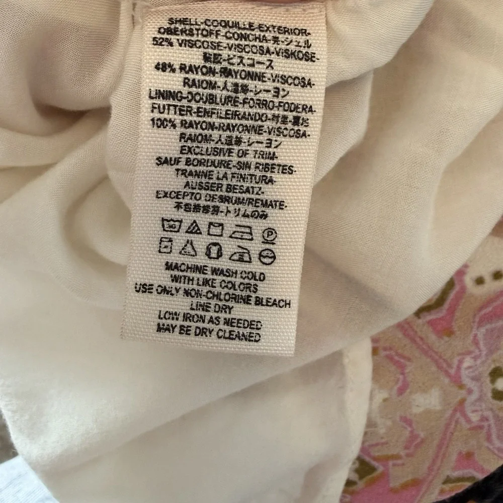 Free People Mini Tunic Dress‎ Sz Medium Pink Printed Short Sleeve V-neck Lined
